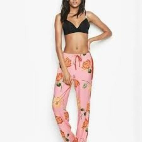Victoria's Secret Other - Victoria's Secret Women's Loungewear Pajama Bottoms Pink Floral Print Size Large